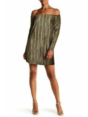 NWT Romeo & Juliet Couture Olive Velvet Off Shoulder Mini Dress Tunic